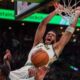 Jayson Tatum Receives Technical Foul For Hanging On Rim After Slam Dunk