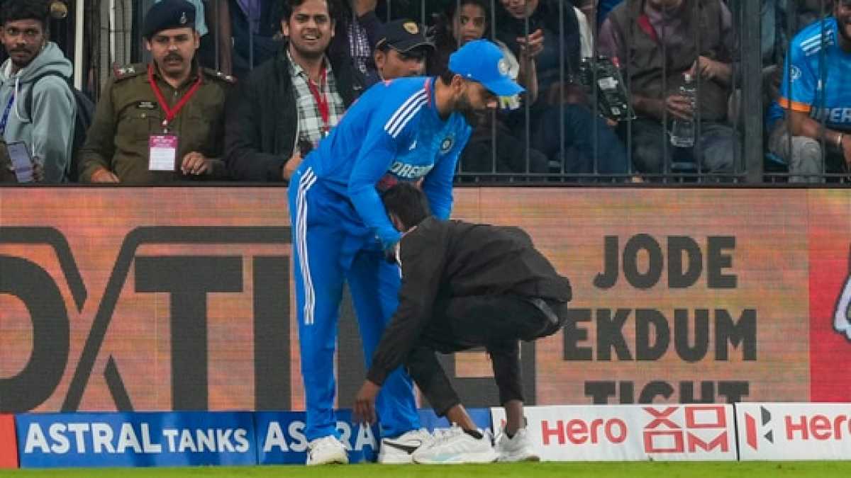 Man Detained After Breaching Security To Hug Virat Kohli At Indore Stadium