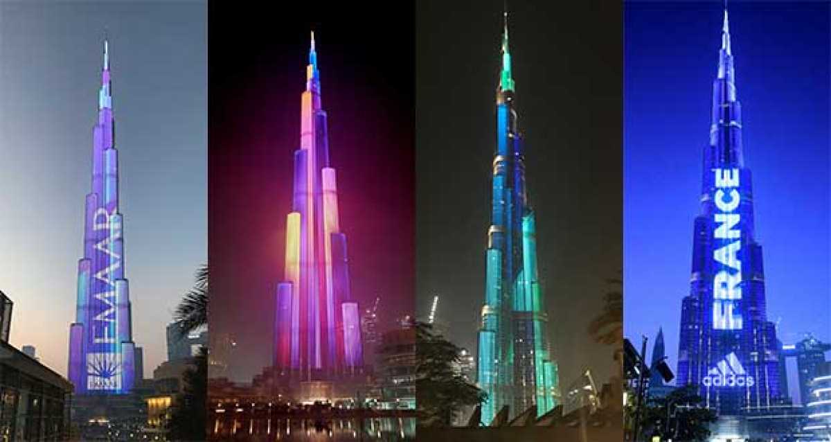 World's Tallest Building, Burj Khalifa, Lights Up In Spectacular Display