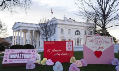 First Lady Jill Biden Sends Valentine's Love To America With Art Display