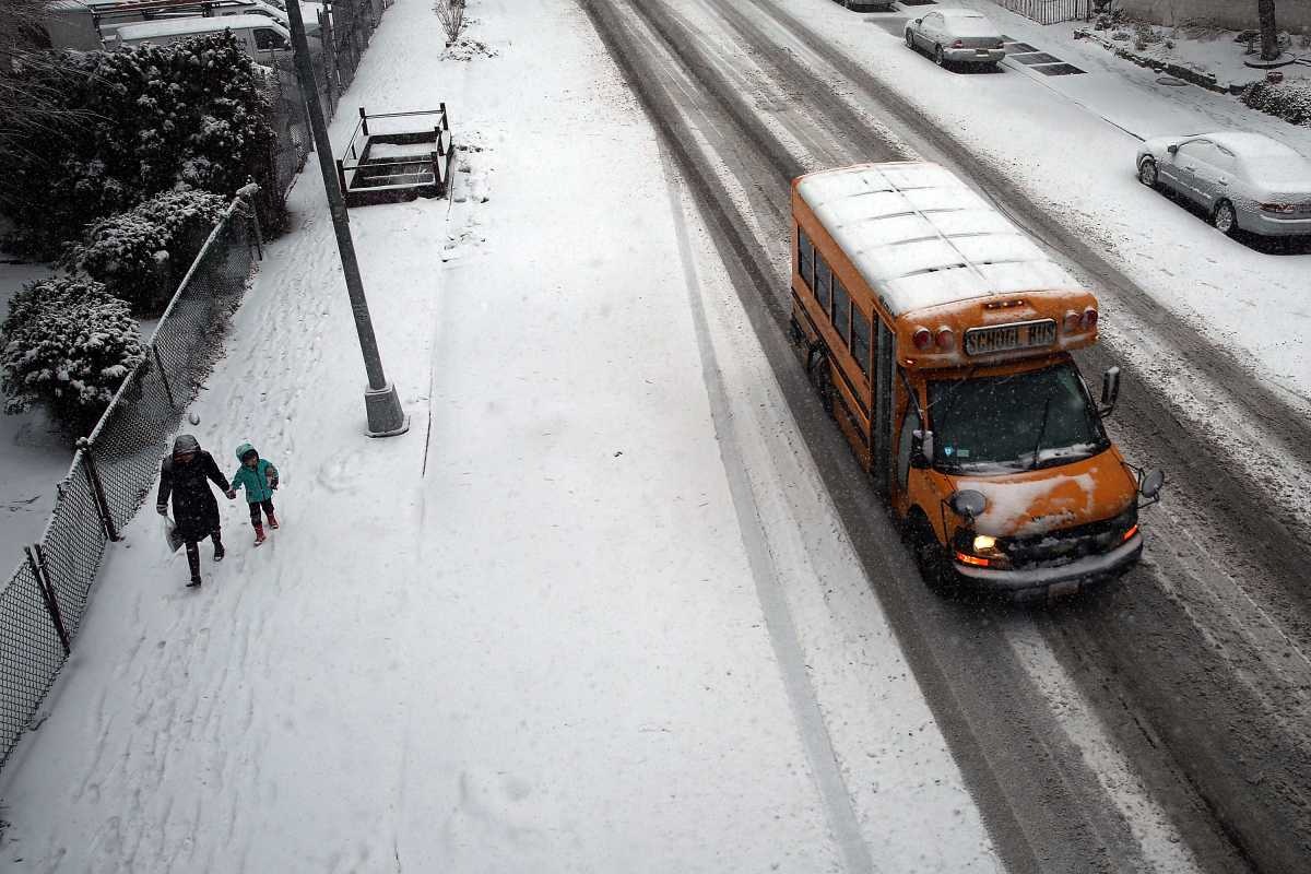 New York City Prepares For Winter Storm As Schools Shift To Remote Learning