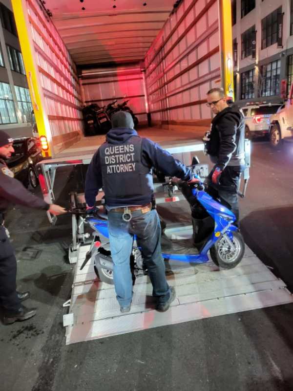 Queens District Attorney Cracks Down On Illegal Scooters In Astoria