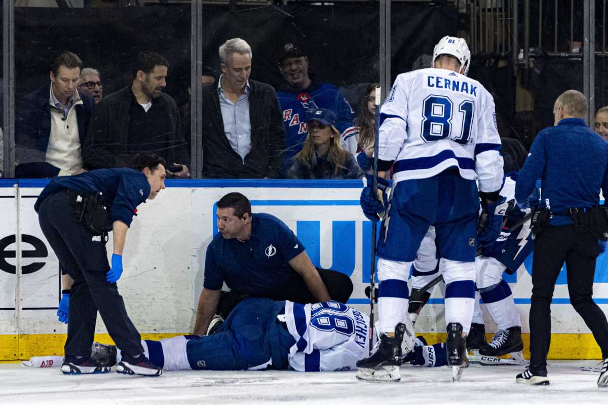 Tampa Bay Lightning Defenseman Sergachev Injured In Collision With New York Rangers