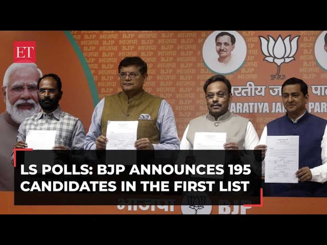 Bjp Announces First List Of Candidates For Lok Sabha Elections 2024