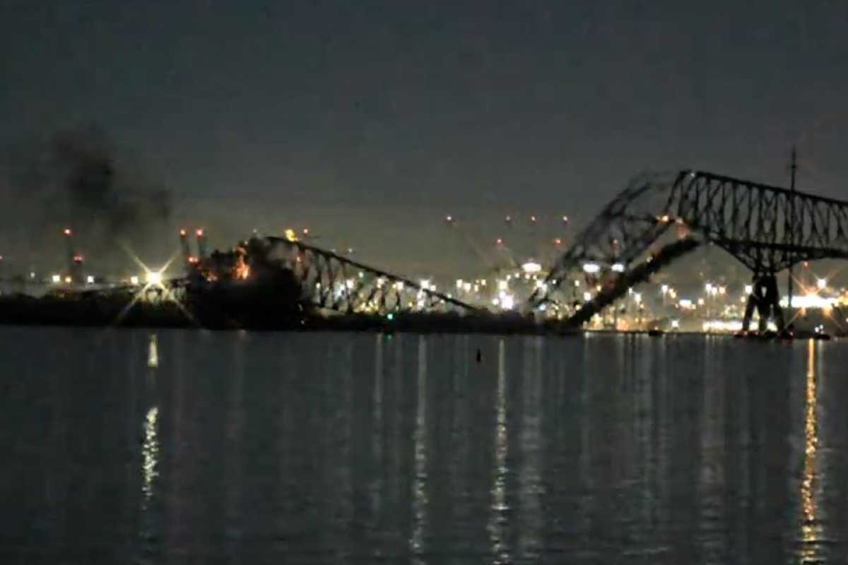 Container Ship Collides With Bridge In Baltimore, Multiple Vehicles Fall Into River