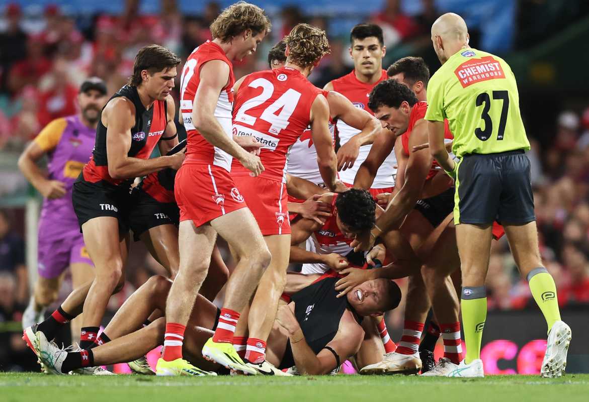 Controversy Surrounds Essendon's Peter Wright After Bump On Sydney's Harry Cunningham