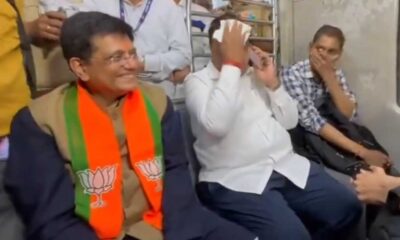 Union Minister Piyush Goyal's Spiritual Journey In Mumbai Local Train Goes Viral