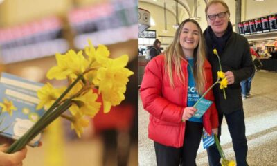 Welsh Actor Joins St David's Day Charity Event At Cardiff And London Railway Stations