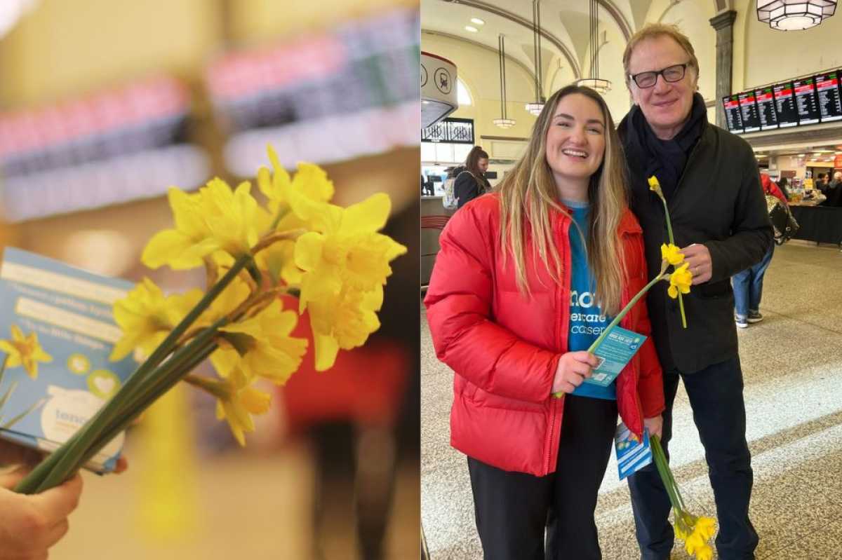 Welsh Actor Joins St David's Day Charity Event At Cardiff And London Railway Stations