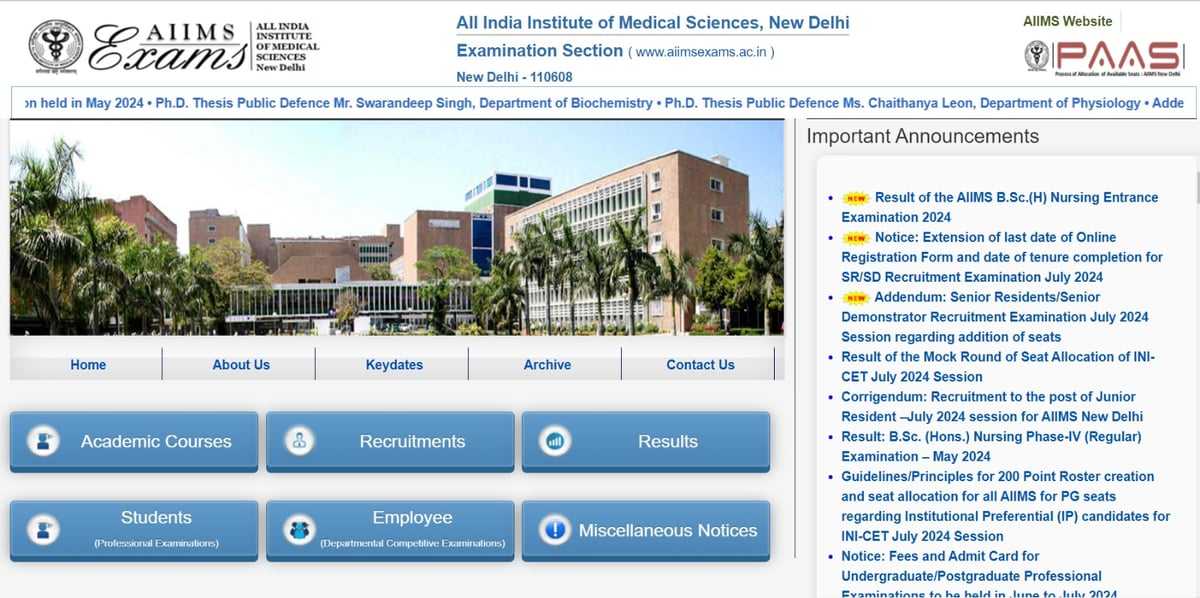 Aiims B.sc Nursing Result 2024 Declared For August Session