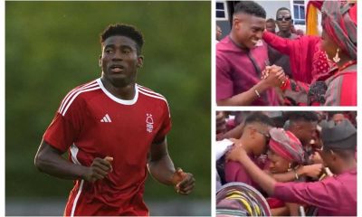 Nottingham Forest Striker Taiwo Awoniyi's Emotional Moment At Twin Sister's Wedding Goes Viral