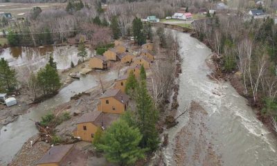 Torrential Rain Causes Dam To Rupture And Flooding In Chertsey, Quebec