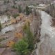 Torrential Rain Causes Dam To Rupture And Flooding In Chertsey, Quebec