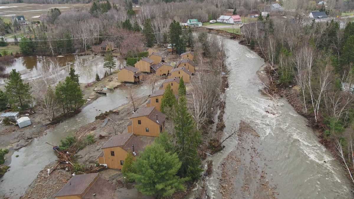 Torrential Rain Causes Dam To Rupture And Flooding In Chertsey, Quebec