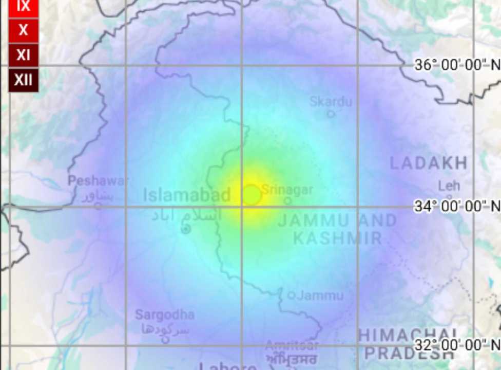 Baramulla District Jammu Kashmir Earthquake