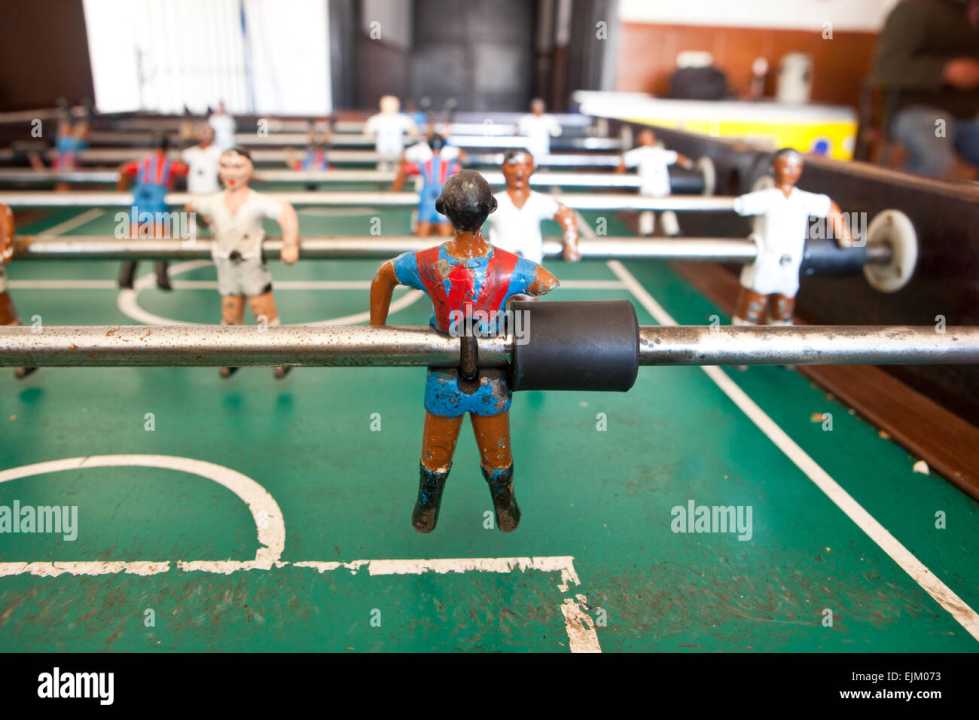 Barcelona Football Players Playing Table Football