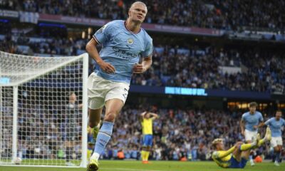 Erling Haaland Celebrating A Hat Trick