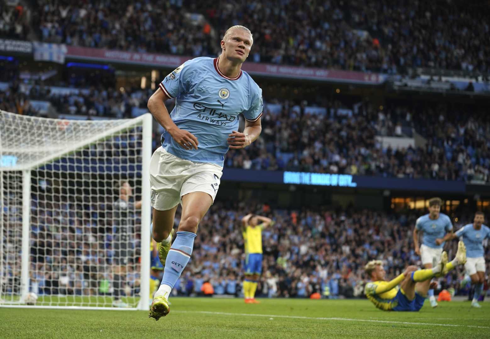 Erling Haaland Celebrating A Hat Trick