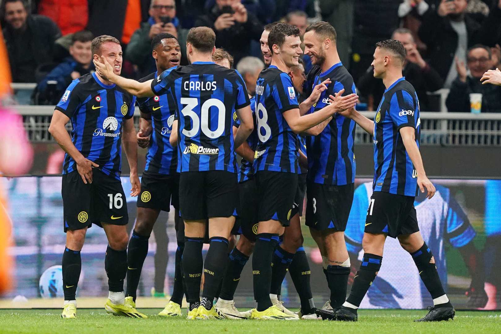 Inter Milan Players During Match Against Atalanta