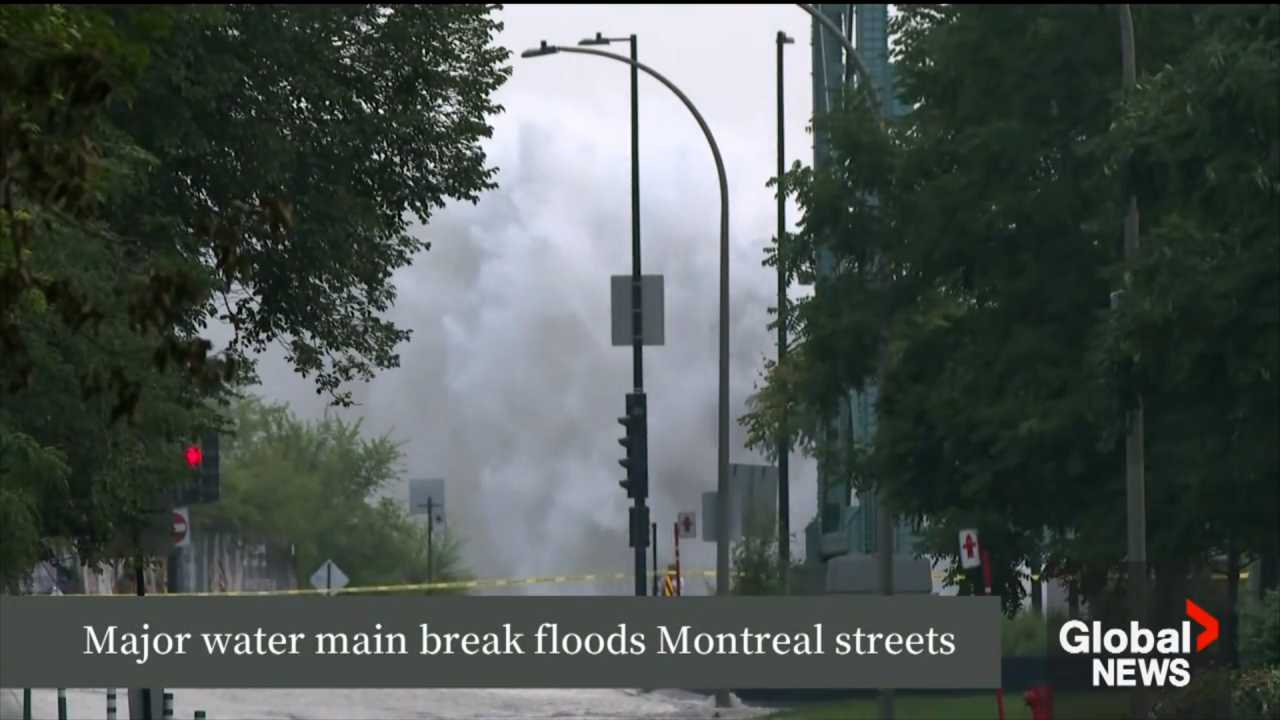 Major Water Leak Floods Montreal Streets