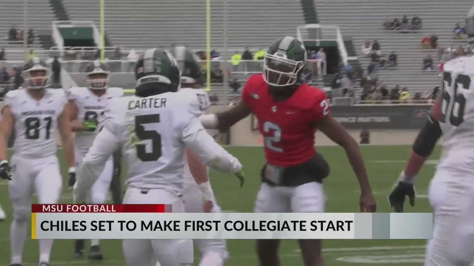 Michigan State Football Team Warm Up