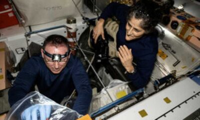 Nasa Astronauts Inspecting Safety Hardware Aboard Iss