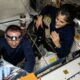 Nasa Astronauts Inspecting Safety Hardware Aboard Iss