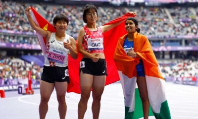 Preethi Pal Celebrating Her Medal At The Paralympics