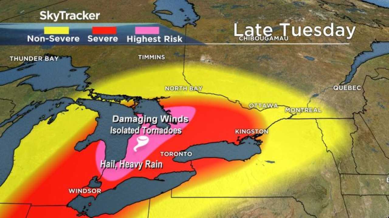 Severe Thunderstorm Warning Over Ontario