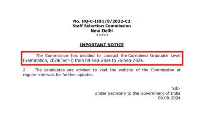 Ssc Cgl Tier 1 Exam Dates Announced For September 2024