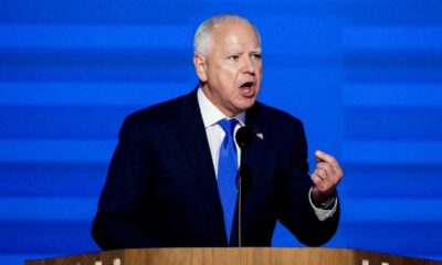 Tim Walz Speaking At The Democratic Convention