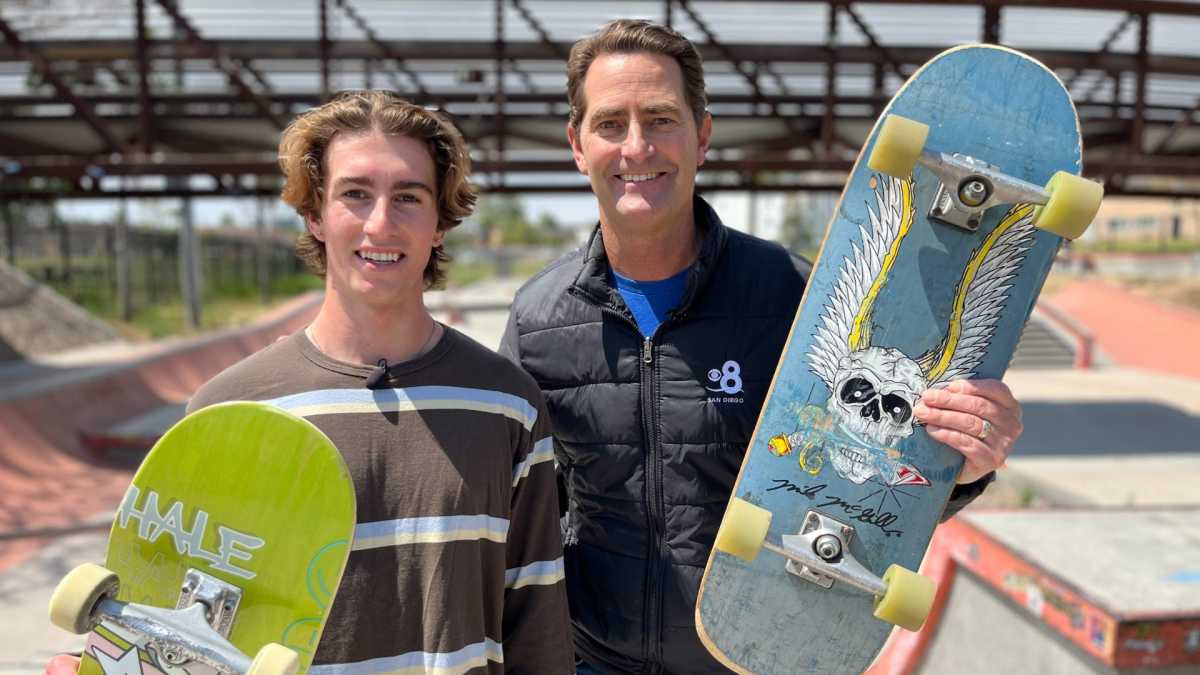 Tony Hawk Surprises Skateboarder Tate Carew With Pro Board At Paris Olympics