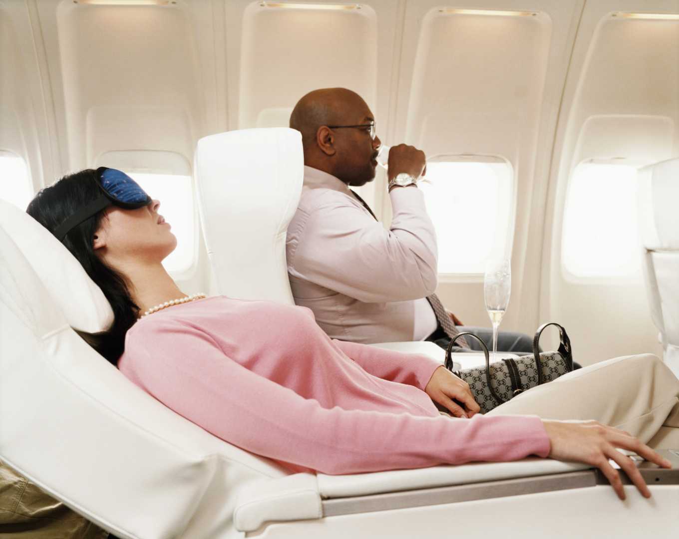 American Airlines Flight Attendant Sleeping