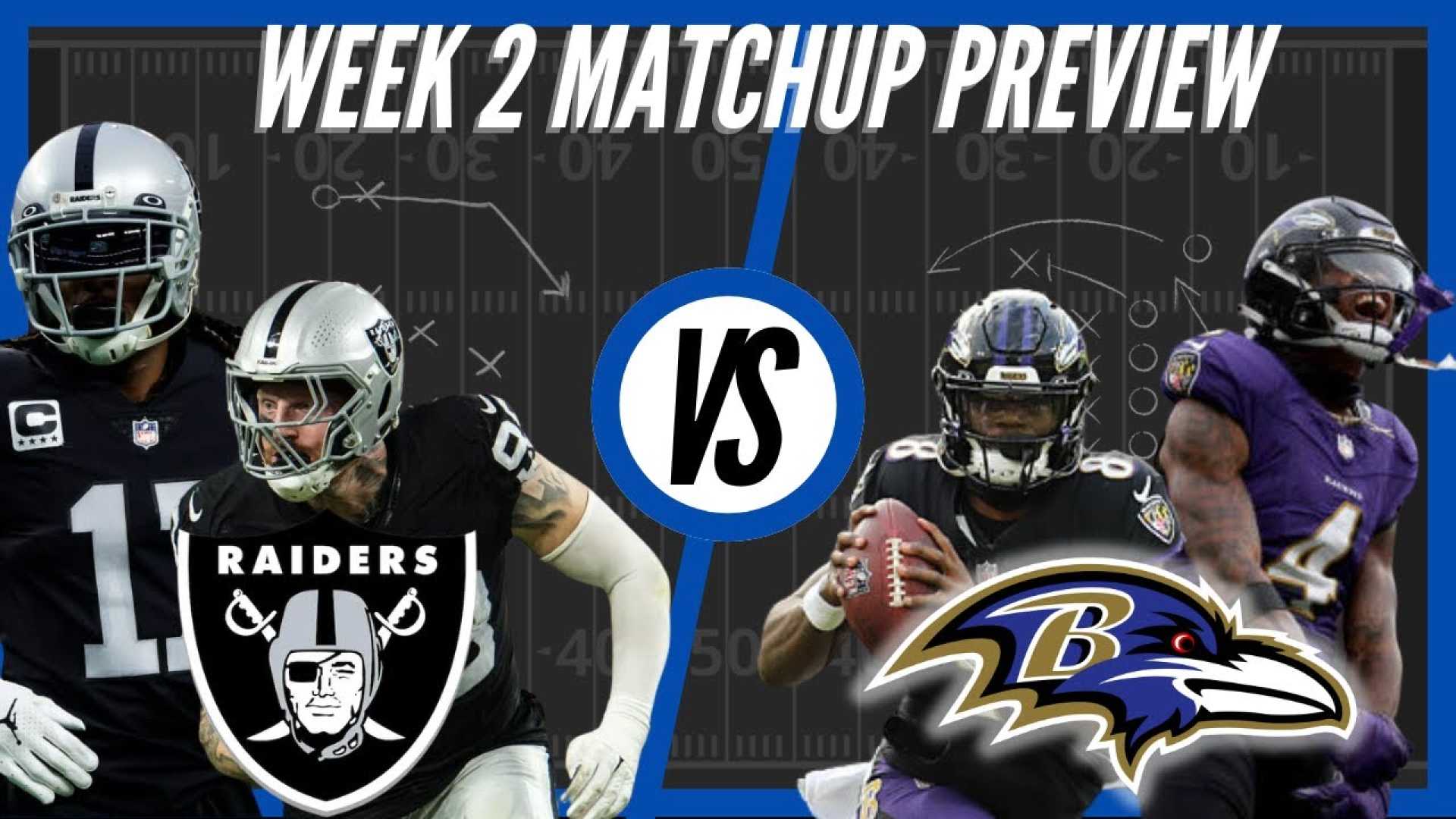 Baltimore Ravens Vs Las Vegas Raiders Football Matchup