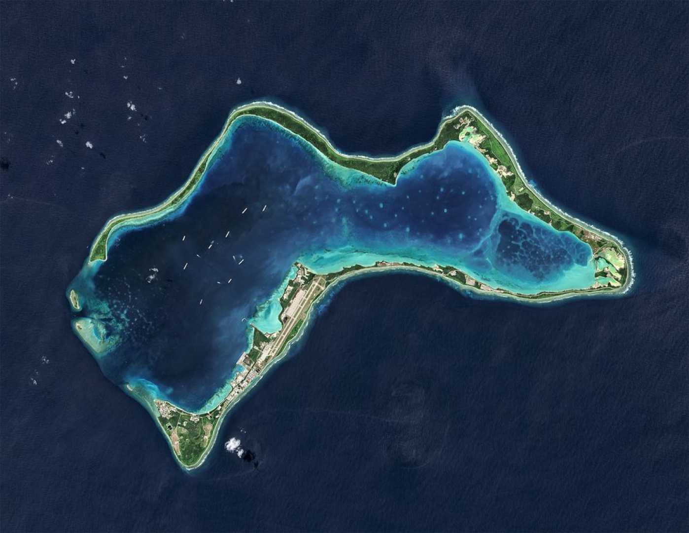 Diego Garcia Island Aerial View