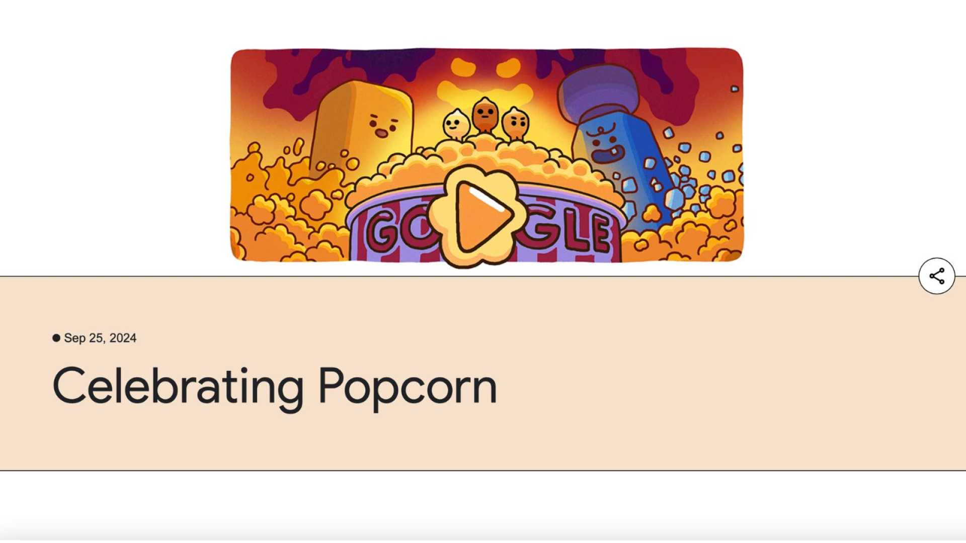 Google Doodle Popcorn Game