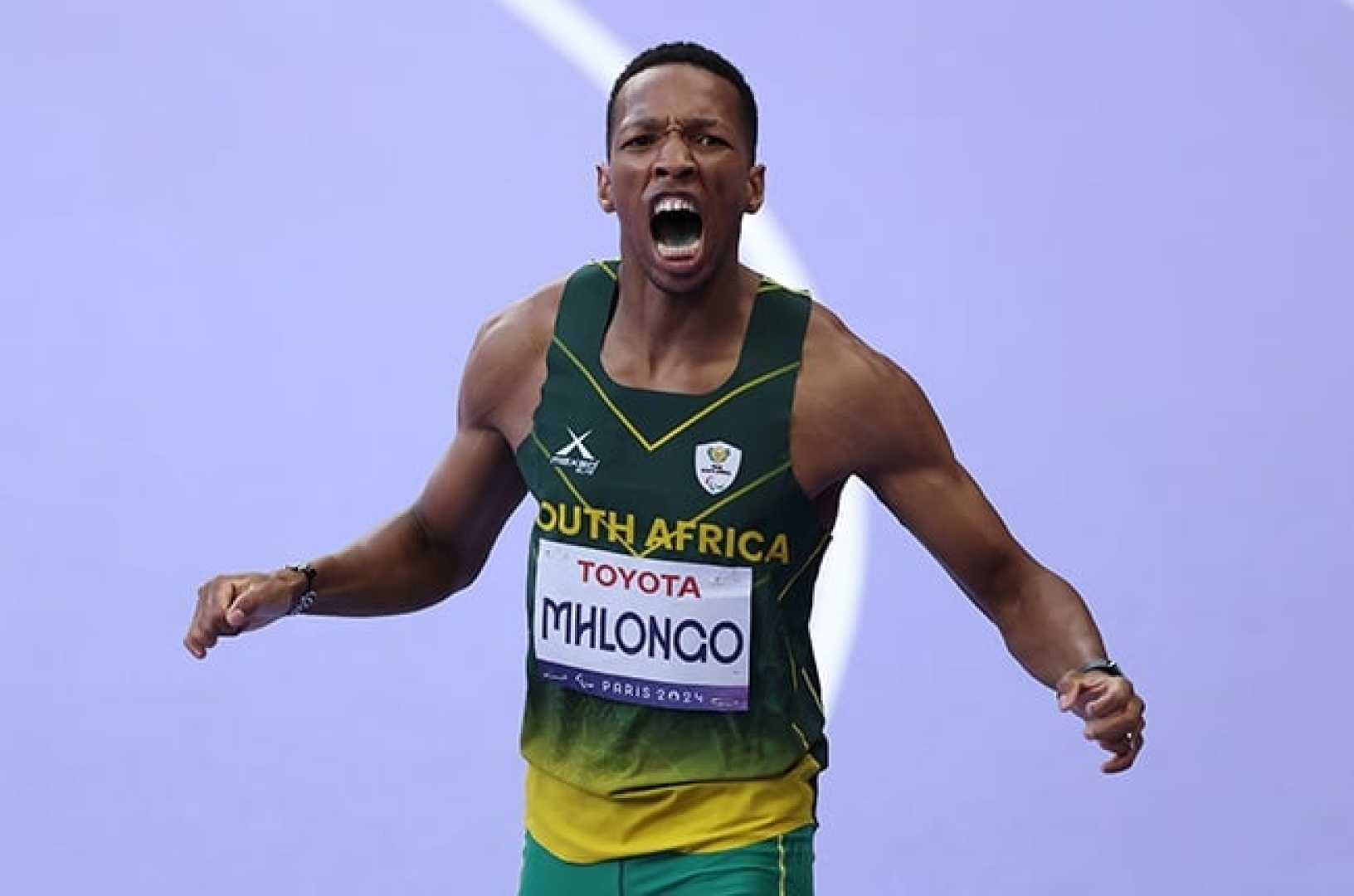 Mpumelelo Mhlongo Celebrating Gold Medal Victory