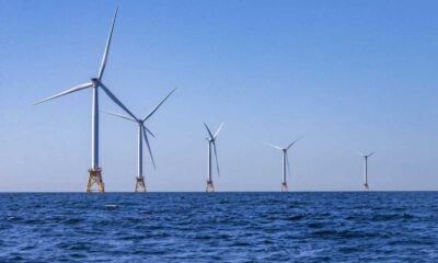 Nantucket Beach With Wind Turbines