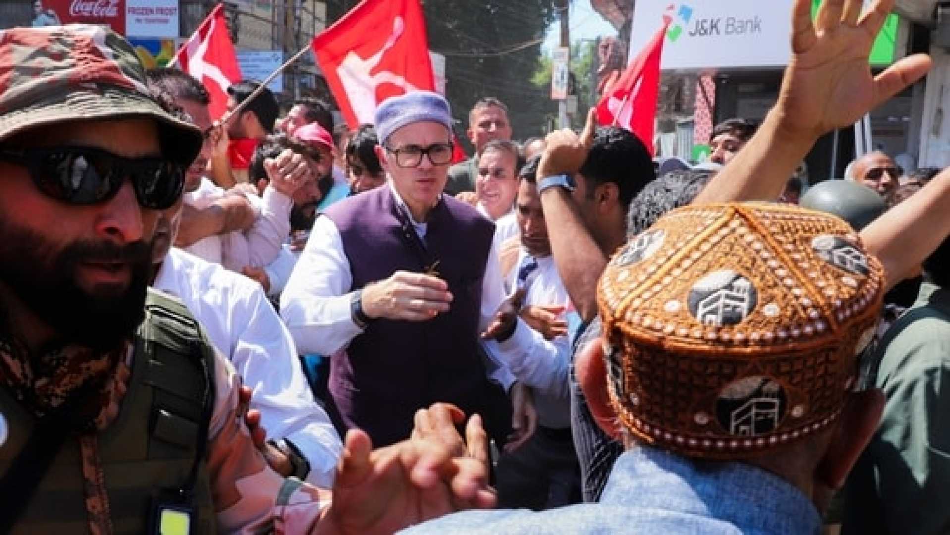 Omar Abdullah Filing Nomination Papers In Jammu And Kashmir