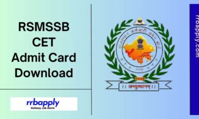 Rajasthan Rsmssb Cet Admit Card 2024