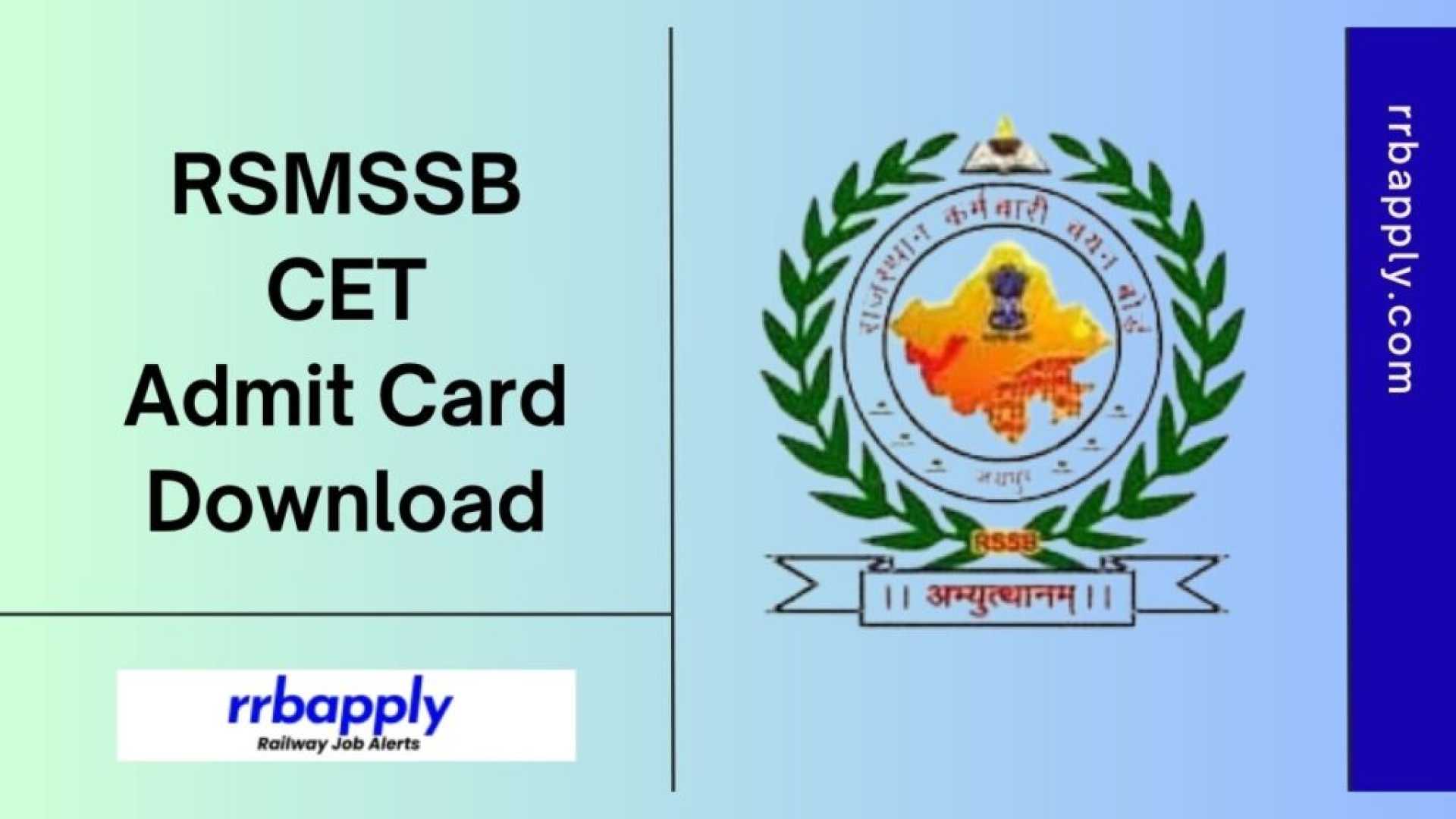 Rajasthan Rsmssb Cet Admit Card 2024