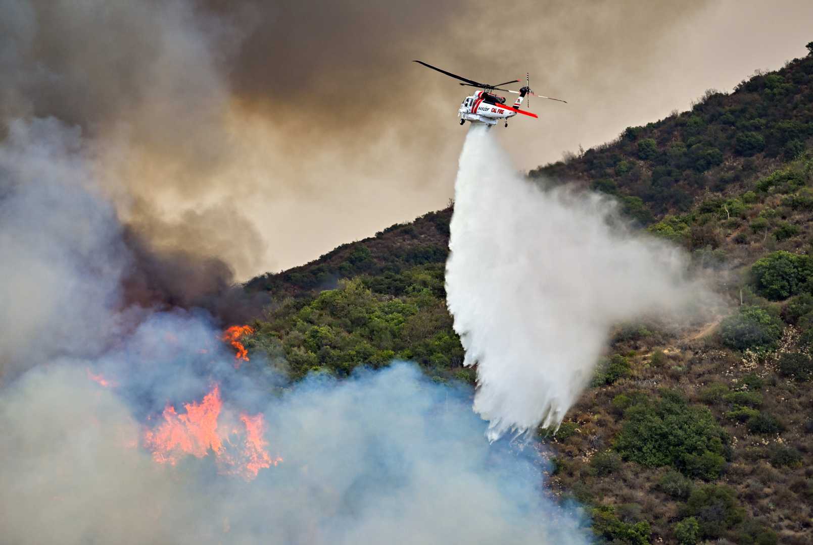 Trabuco Canyon Fire Smoke And Flames