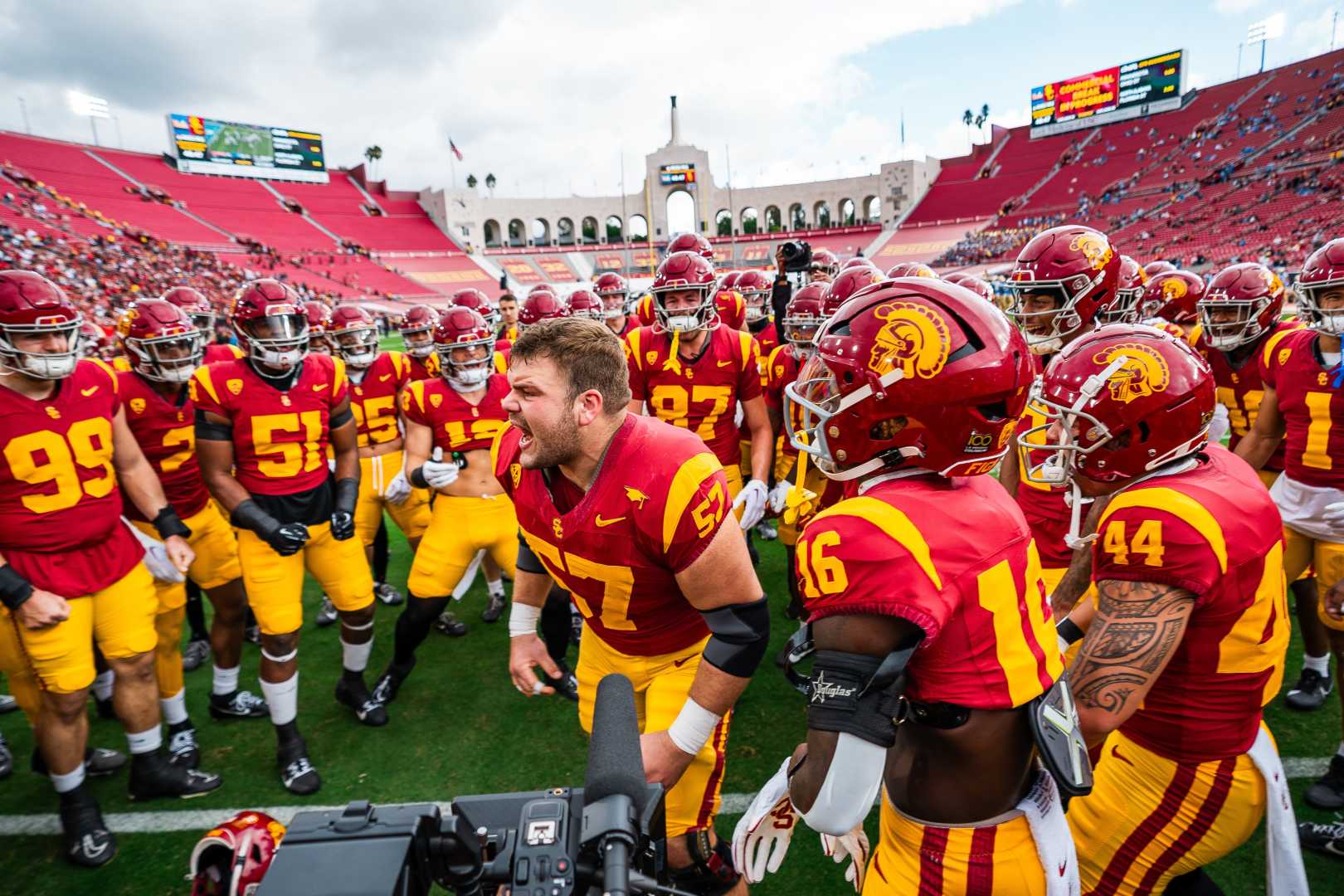 Usc Football Team In Action