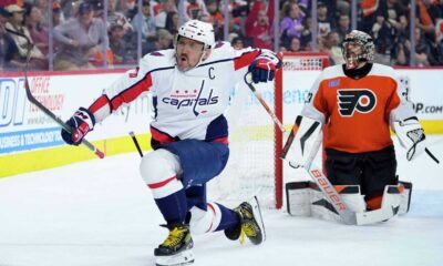 Alex Ovechkin Scoring A Goal Against Nhl Goalies