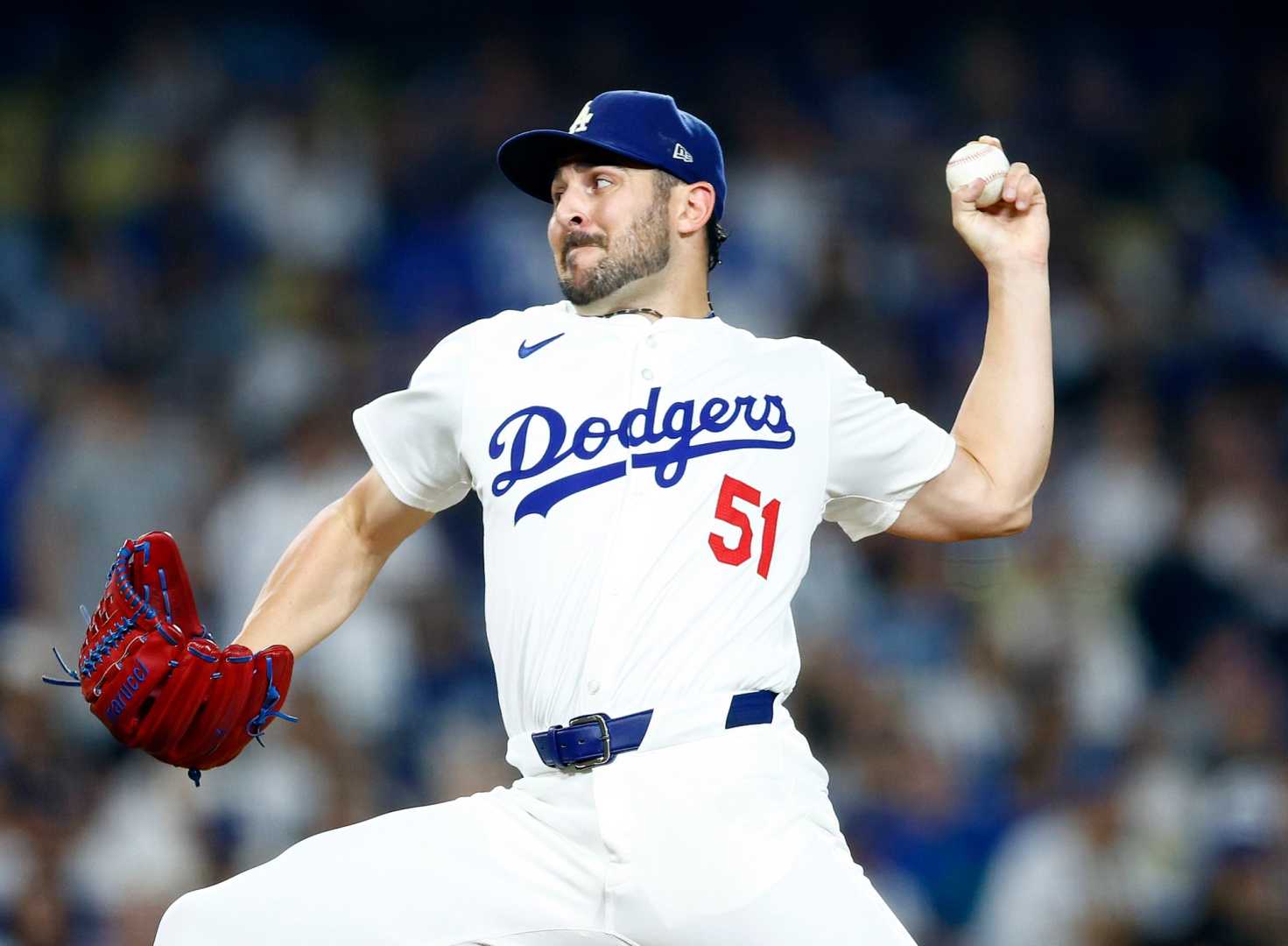 Alex Vesia Pitching For The Dodgers In The World Series