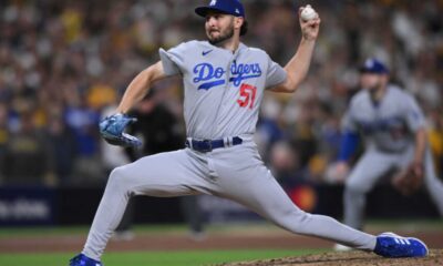 Alex Vesia Pitching For The Los Angeles Dodgers In Nlds Game 4