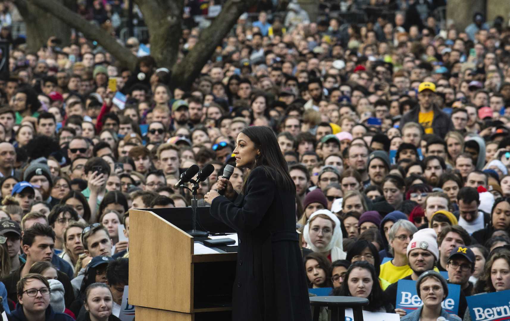 Alexandria Ocasio Cortez Campaigning Or Speaking At An Event