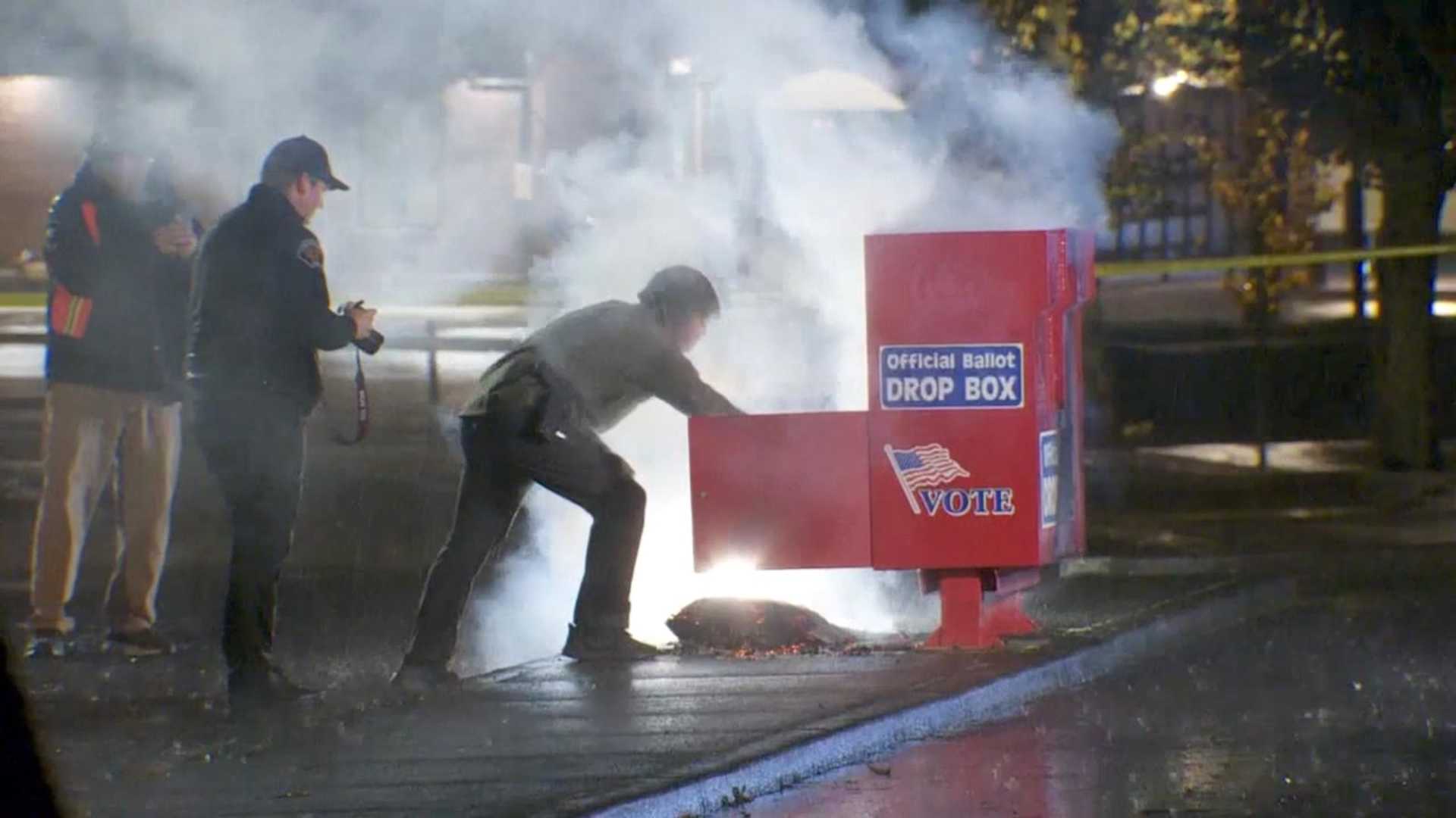 Ballot Box Fire Portland Oregon