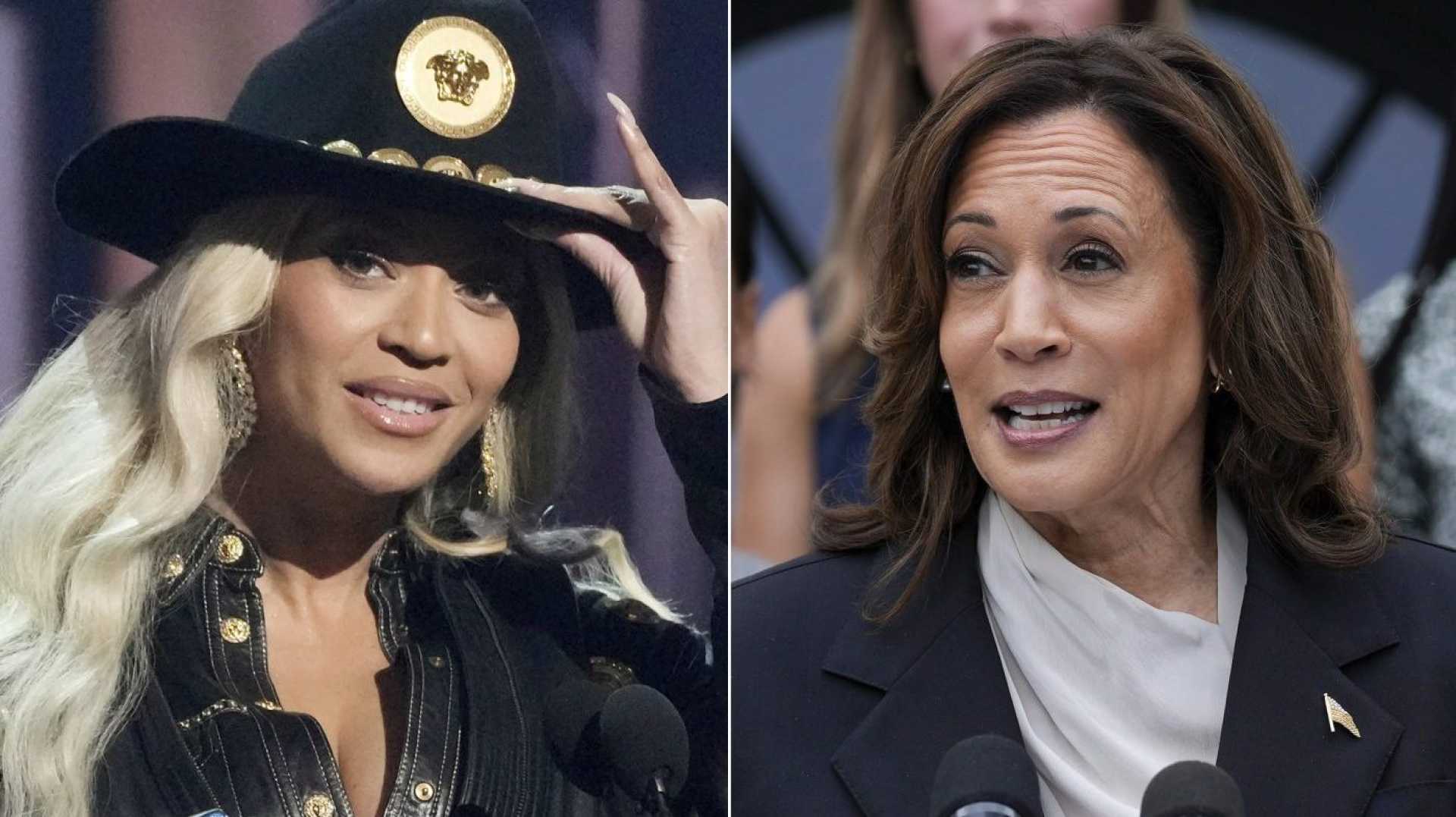 Beyoncé And Kamala Harris At Campaign Rally