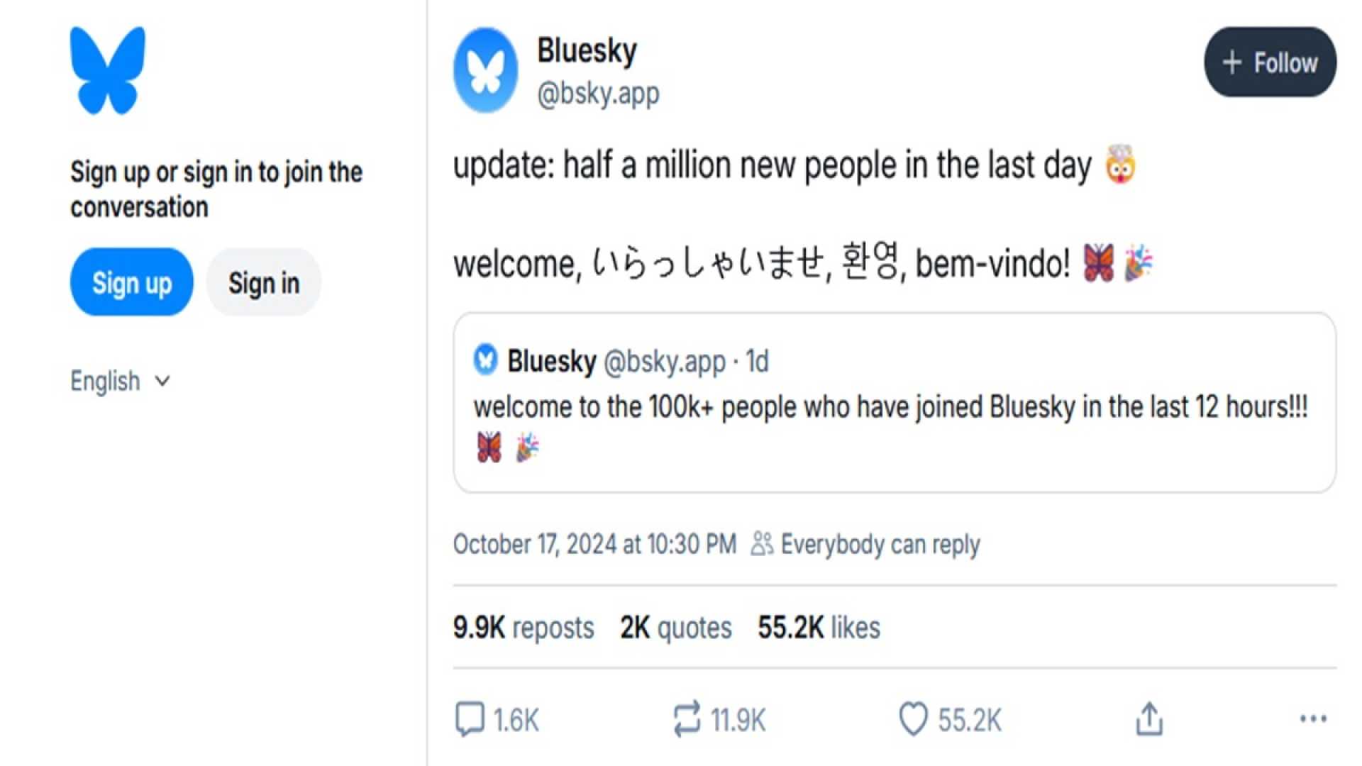 Bluesky Social Media Platform